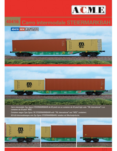 ACME 40414 Carro intermodale Tipo Sgnss-y Rail Cargo Austria